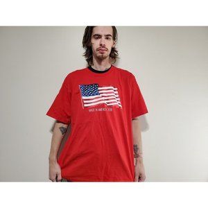 Men's T-shirt "Made in America 2018" Sz XL (46/48) American Flag Graphic Red SS